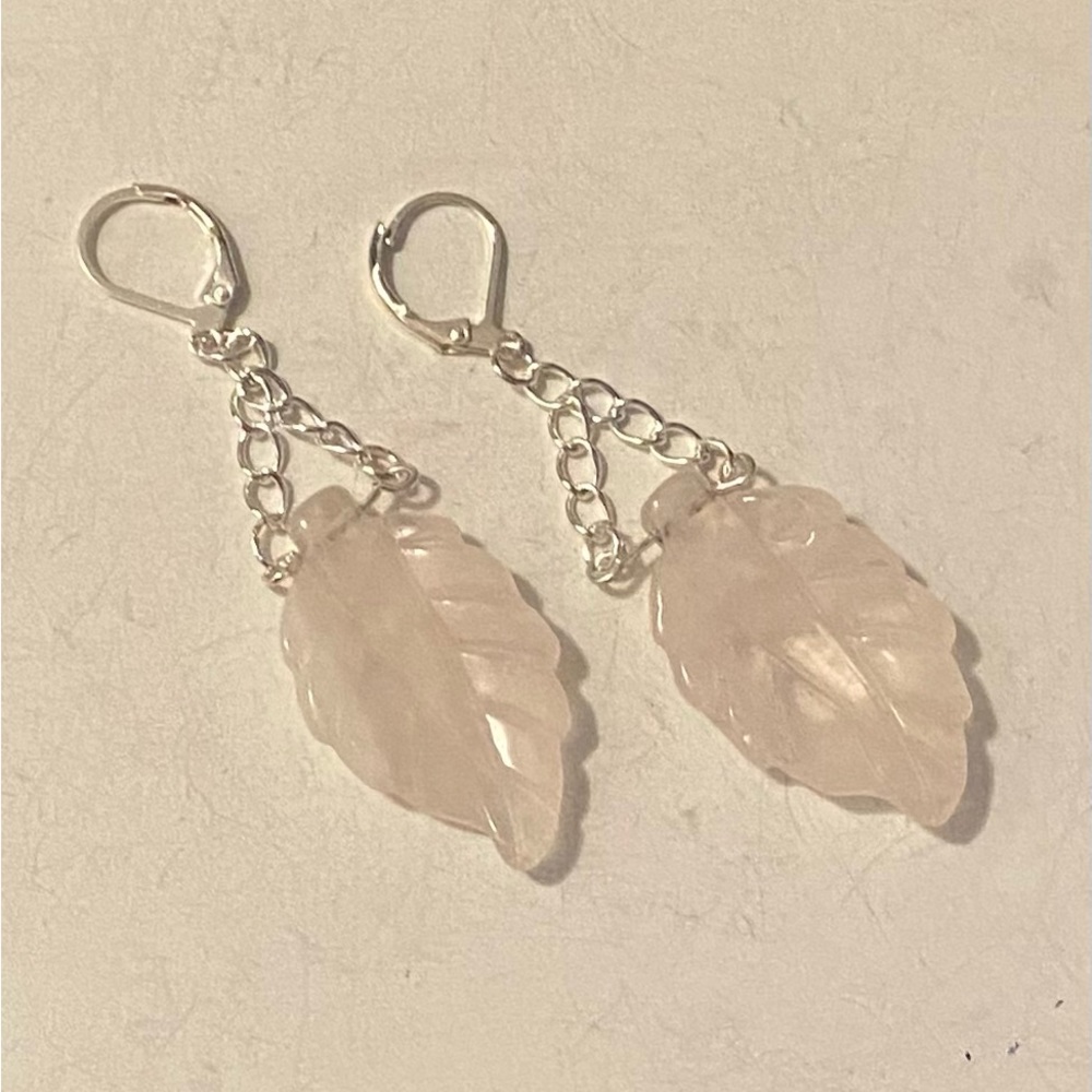 NEW Genuine Rose Quartz Earrings